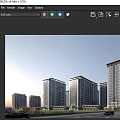 High Rise Residential Buildings With Green Landscaping Road And Vehicles
