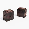 Two Traditional Wooden Storage Boxes With Metal Locks And Handles Vintage Design