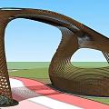 Unique Curved Landscape Seating With Intricate Woven Design For Outdoor Spaces