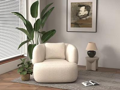 Modern Italian Single Sofa 3d model