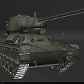 Vintage Military Tank With Long Cannon Turret Metal Tracks And Historical Design
