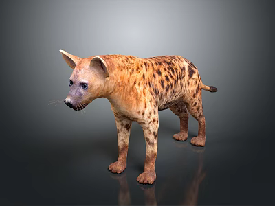 Realistic Spotted Hyena Game Movie Character 3D Model with Detailed Fur and Lifelike Features 3d model
