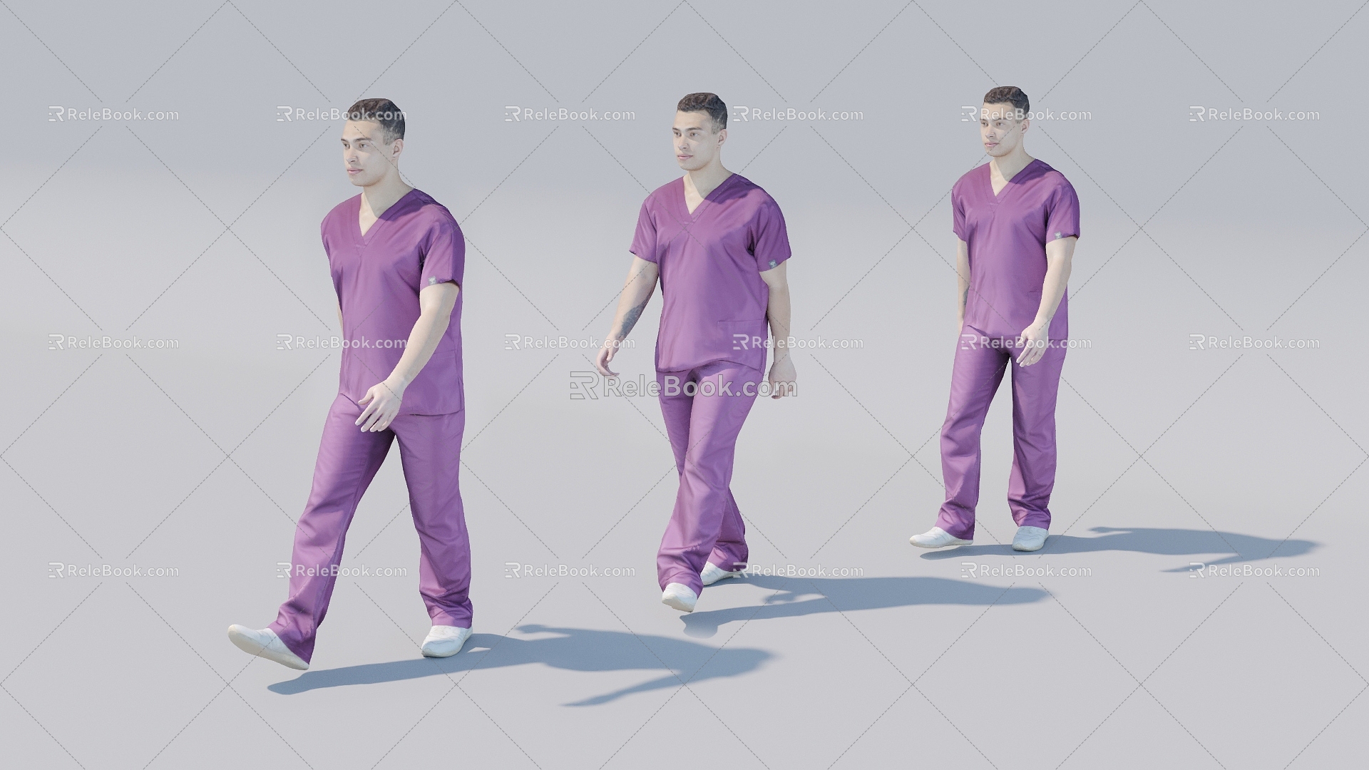 Male Doctor Animation Point Cache 3d model