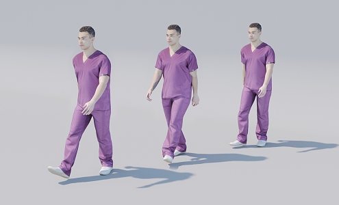 Male Doctor Animation Point Cache 3d model