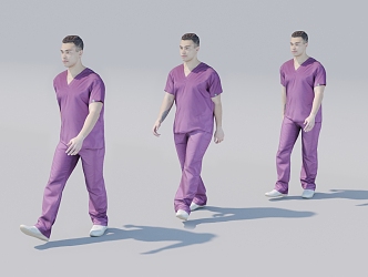 Male Doctor Animation Point Cache 3d model