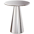 Modern Coffee Table Design With Chrome Conical Base And Round Top 3d model