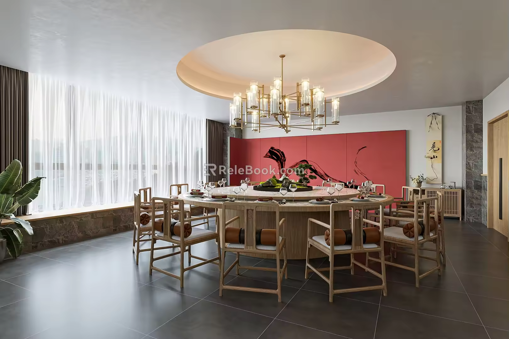 New Chinese-style private room box 3d model