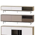 Modern TV Stands With White Brown Panels Metal Legs And Storage Compartments