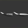 White Airplane Models With Black Lines And Modern Wing Tail Design On Gray Background