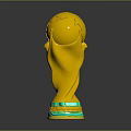 Golden FIFA World Cup Trophy With Classic Design And Green Base
