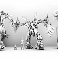 Transformers Robot Action Figures With Human Character And Colorful Detailed Designs