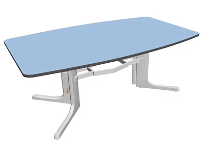 Modern Laboratory Table With Blue Surface And Sturdy Metal Frame 3d model