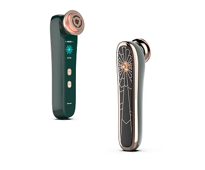 Premium Handheld Medical Beauty Devices Featuring Green Black Design Gold Accents And LED 3d model