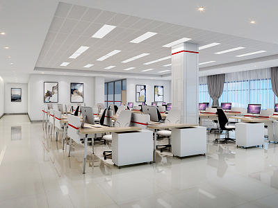 Modern Public Office Area Open Securities Office Space model