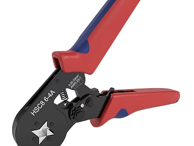 Professional Stripping Plier with Red Blue Handle and Black Head for Wire Stripping 3d model