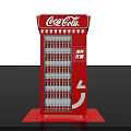 Red Coca-Cola Beverage Cooler With Multiple Shelves Displaying Bottled Drinks 3d model