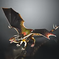 Fantasy Dragon Creature With Colorful Scales And Winged Design Features