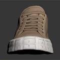 Prada Beige Low Top Lace Up Sneakers With Triangle Logo And White Sole