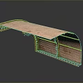 Wooden Curved Structure Model With Natural Wood Grain Texture And Support Base