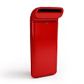 Public Facility Red Trash Bin for Outdoor Urban Waste Management Collection