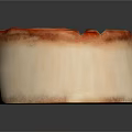 Traditional Chinese Mooncake With Red Glaze And Cross Patterns On White Base