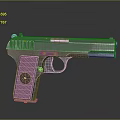 Classic Silver Handgun With Brown Grip And Metallic Body Design Features
