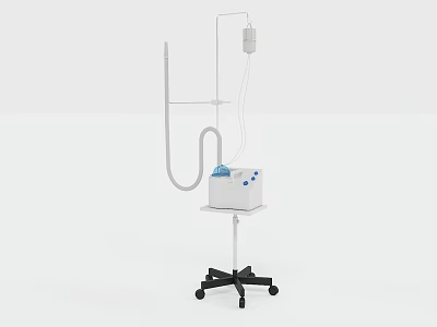 Mobile Medical Equipment with Wheels Infusion Stand and Storage Platform for Medical Use 3d model