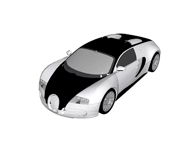 Luxury Black And White Sports Car With Streamlined Design And Aerodynamic Body 3d model