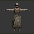 Woman In Traditional Costume With Headscarf And Long Dress Arms Outstretched