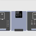 Smart Household Electrical Devices With Dark Gray Design Digital Screens And Controls 3d model