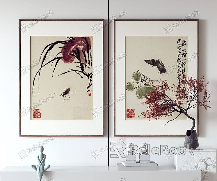 New Chinese-style Plant Painting Hanging Painting Decorative Painting model