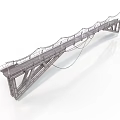 Bridge 3D Model Structural Design With Steel Cables Truss And Deck