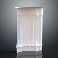 White Decorative Column Featuring Classical Design Ornate Base And Crown Molding Details
