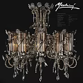 Ornate Crystal Chandelier With Multiple Crystal Columns And Metallic Tassel Decorations