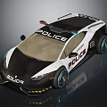 Modern Black White Police Functional Vehicle with Red Blue Lights Sleek Design Alloy Wheels