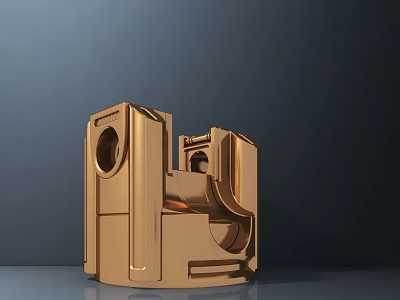 Golden Modern Kitchen Appliance With Stylish Design For Home Kitchen Countertops 3d model
