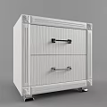 Elegant Modern Gray Bedside Table With Two Drawers And Metal Handles