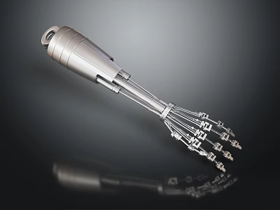 Smart Hand Blender With Metallic Design And Whisk Attachments On Dark Background 3d model Smart Hand Blender With Metallic Design And Whisk Attachments On Dark Background 3d model