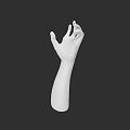 White Human Arm And Hand Model With Detailed Fingers On Black Background