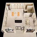 Modern Clothing Store Interior With Display Racks Mirrors Seating And Reception Counter