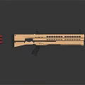 Modern Tactical Rifle With Wooden Stock Black Barrel And Ammunition Bullets