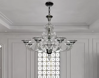 French crystal chandelier living room chandelier crystal lamp 3d model