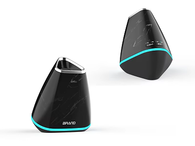 BRUNO Modern Black Everyday Appliances Featuring Marble Texture And Blue Light Strip 3d model