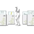 Modern Display Shelves with Logo White Mannequin and Yellow White Animal Models