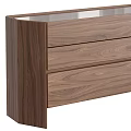 Modern Walnut Entryway Console Table And Side Cabinet With Storage Drawers 3d model