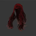 Black Long Hair Wig With Head Contour Shape And Flowing Strands On Dark Background