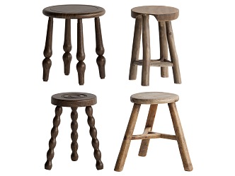 Silent Wind Stool Combination 3d model