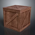 Wooden Storage Crate With Cross Strips For Household Supplies And Decor