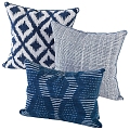 Modern Throw Pillow Pillow Decorative Textile Blue 3d model