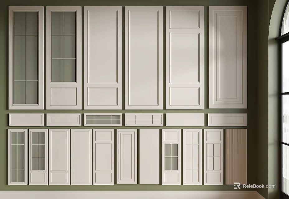Various Styles Of Kitchen Cabinet Door Components For Home Interior Design 3d model 
